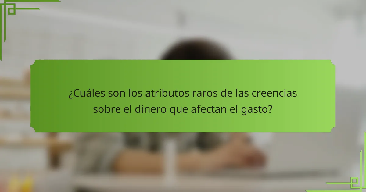 ¿Cuáles son los atributos raros de las creencias sobre el dinero que afectan el gasto?