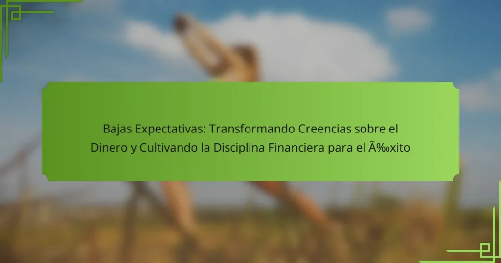 Bajas Expectativas: Transformando Creencias sobre el Dinero y Cultivando la Disciplina Financiera para el Éxito