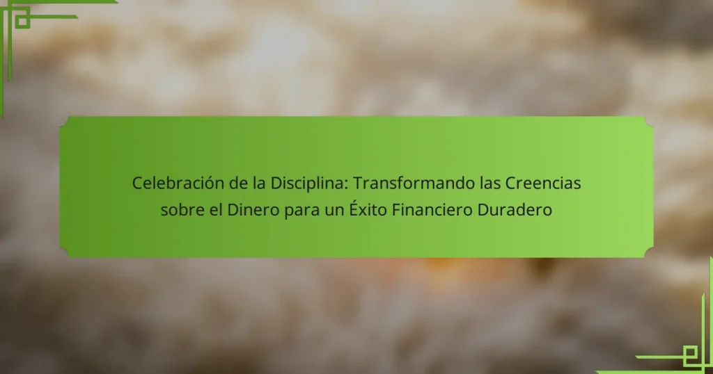 Celebración de la Disciplina: Transformando las Creencias sobre el Dinero para un Éxito Financiero Duradero