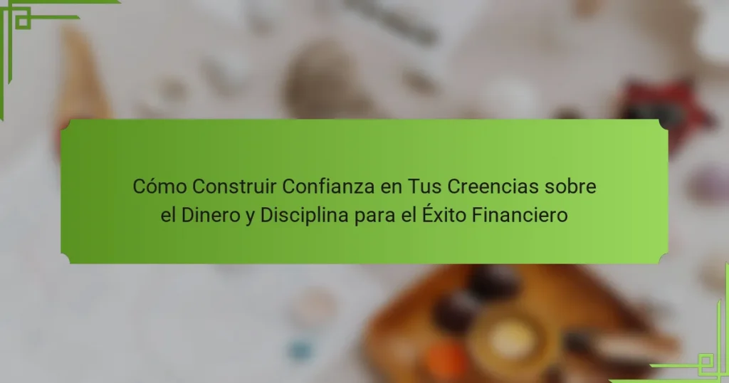Cómo Construir Confianza en Tus Creencias sobre el Dinero y Disciplina para el Éxito Financiero