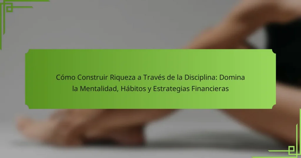 Cómo Construir Riqueza a Través de la Disciplina: Domina la Mentalidad, Hábitos y Estrategias Financieras