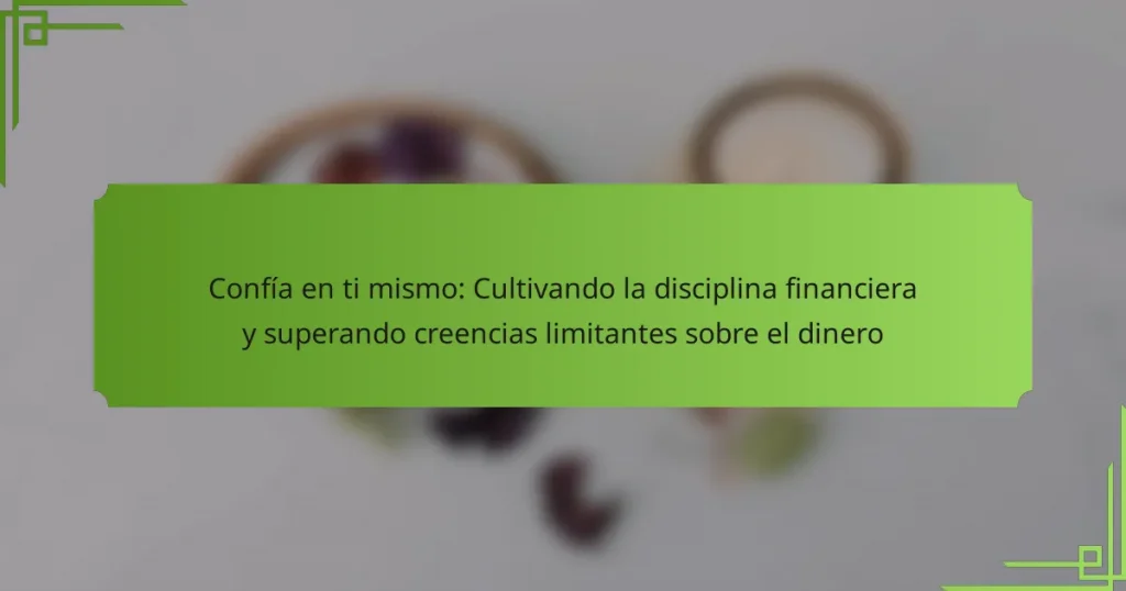 Confía en ti mismo: Cultivando la disciplina financiera y superando creencias limitantes sobre el dinero