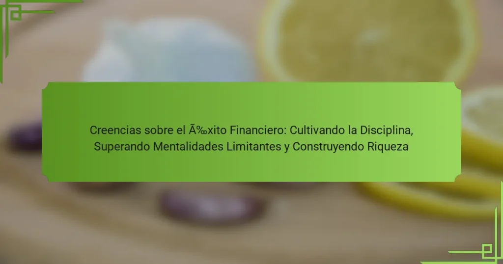 Creencias sobre el Éxito Financiero: Cultivando la Disciplina, Superando Mentalidades Limitantes y Construyendo Riqueza