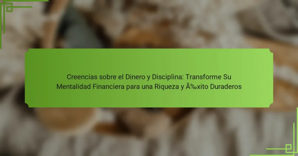 Creencias sobre el Dinero y Disciplina: Transforme Su Mentalidad Financiera para una Riqueza y Éxito Duraderos