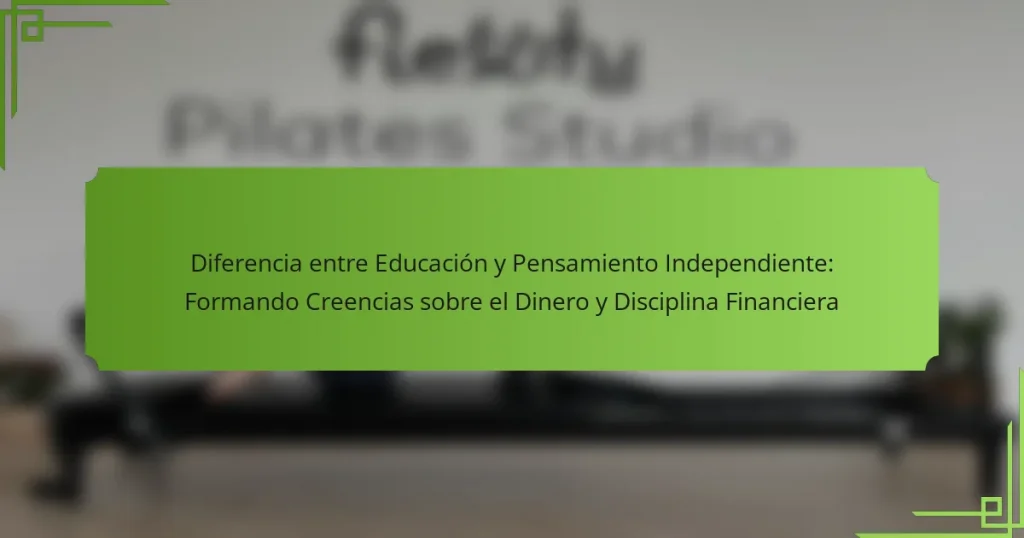 Diferencia entre Educación y Pensamiento Independiente: Formando Creencias sobre el Dinero y Disciplina Financiera