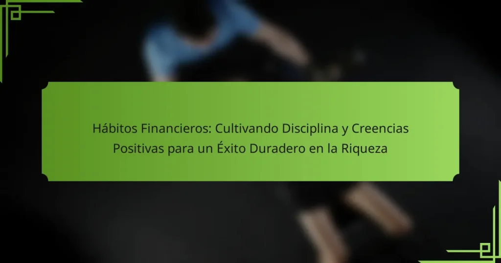Hábitos Financieros: Cultivando Disciplina y Creencias Positivas para un Éxito Duradero en la Riqueza