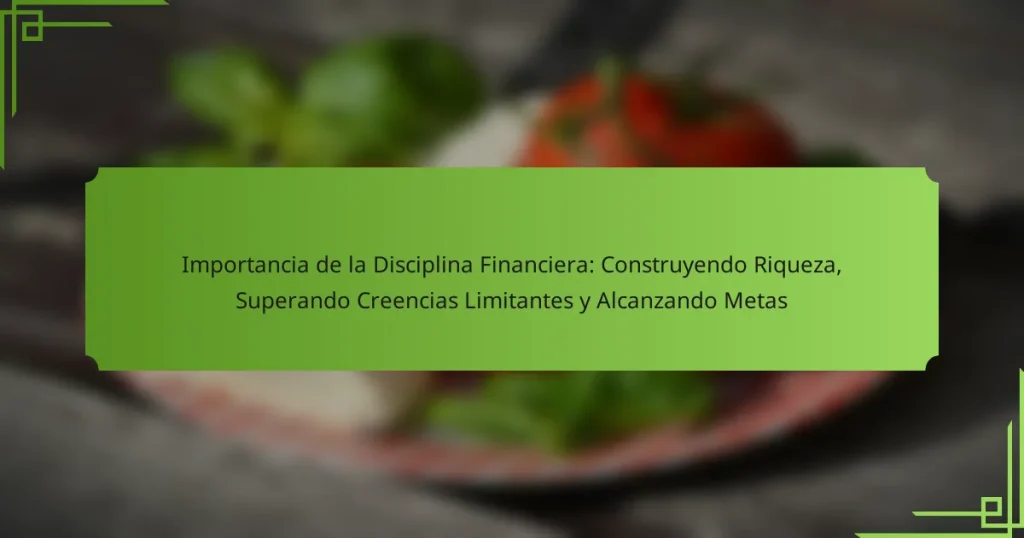 Importancia de la Disciplina Financiera: Construyendo Riqueza, Superando Creencias Limitantes y Alcanzando Metas