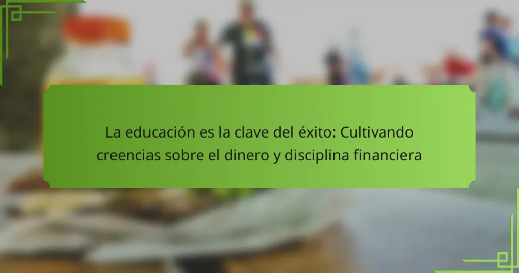 La educación es la clave del éxito: Cultivando creencias sobre el dinero y disciplina financiera