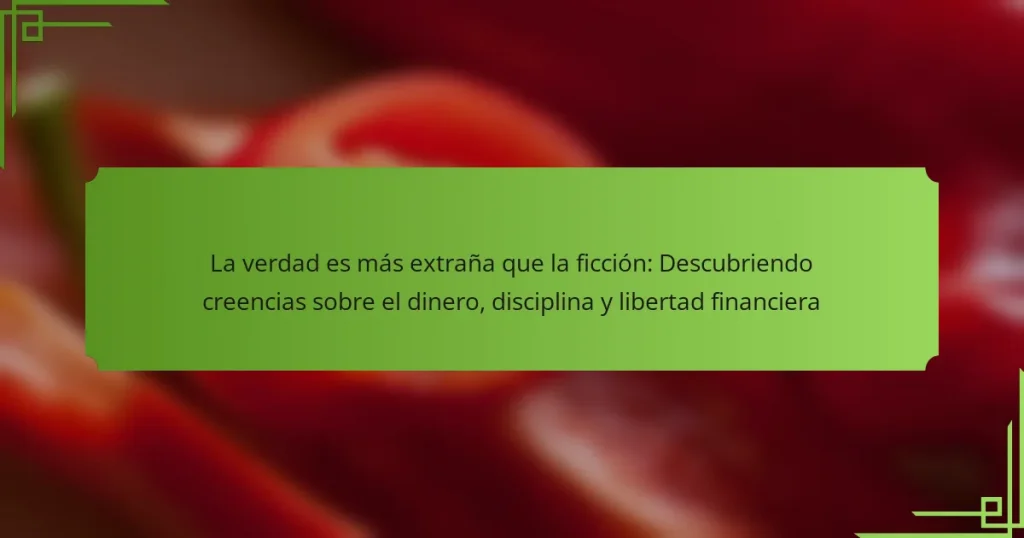 La verdad es más extraña que la ficción: Descubriendo creencias sobre el dinero, disciplina y libertad financiera