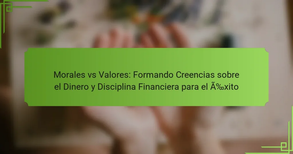 Morales vs Valores: Formando Creencias sobre el Dinero y Disciplina Financiera para el Éxito