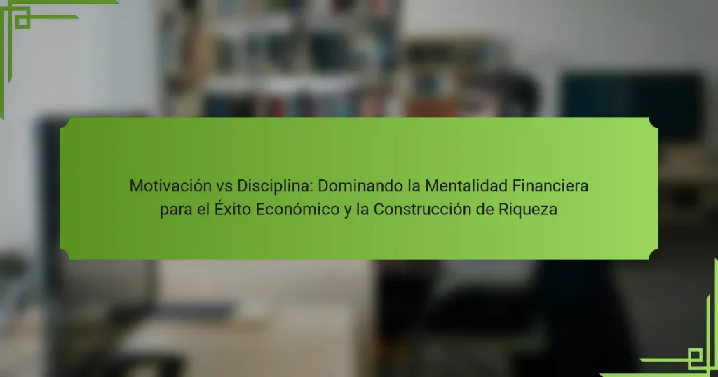 Motivación vs Disciplina: Dominando la Mentalidad Financiera para el Éxito Económico y la Construcción de Riqueza