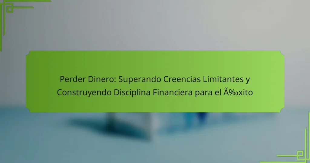 Perder Dinero: Superando Creencias Limitantes y Construyendo Disciplina Financiera para el Éxito