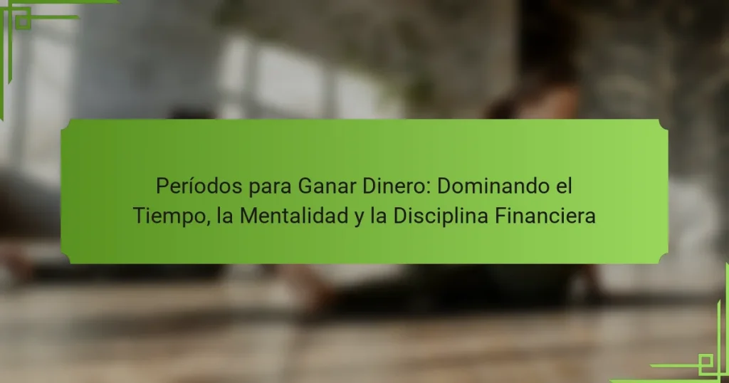 Períodos para Ganar Dinero: Dominando el Tiempo, la Mentalidad y la Disciplina Financiera
