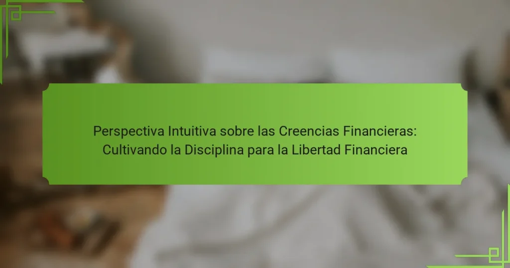 Perspectiva Intuitiva sobre las Creencias Financieras: Cultivando la Disciplina para la Libertad Financiera