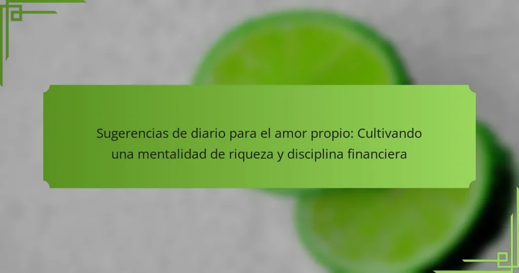 Sugerencias de diario para el amor propio: Cultivando una mentalidad de riqueza y disciplina financiera