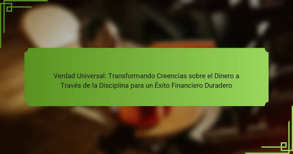 Verdad Universal: Transformando Creencias sobre el Dinero a Través de la Disciplina para un Éxito Financiero Duradero