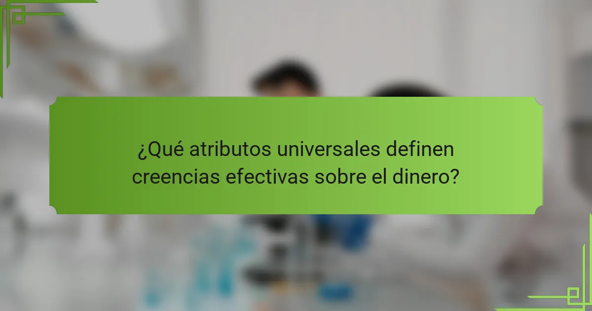 ¿Qué atributos universales definen creencias efectivas sobre el dinero?